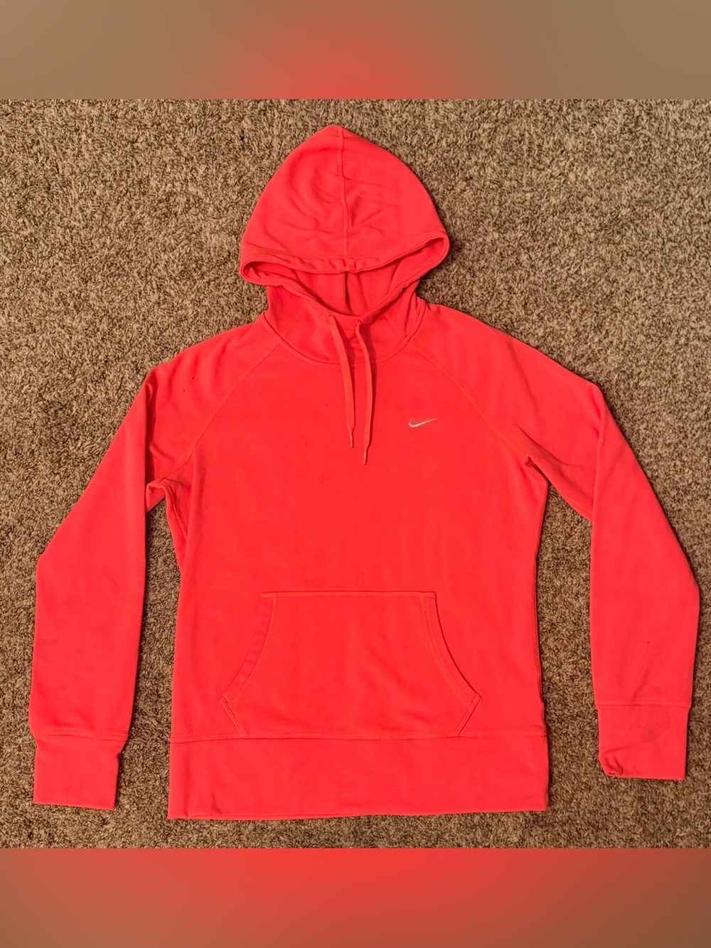 Nike Therma-Fit Bright Pink-Coral Hooded Pullover Sweatshirt